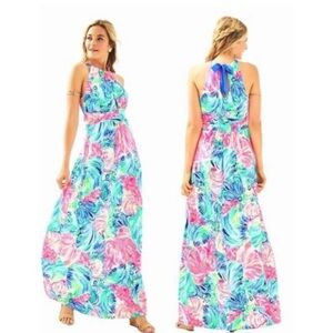 Lilly Pulitzer maxi dress with tie neck